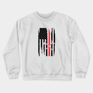 Firefighter in American Flag Crewneck Sweatshirt